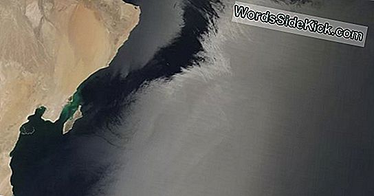 Eerie Dark Swath Breidt Zich Uit Over De Arabische Satellietfoto