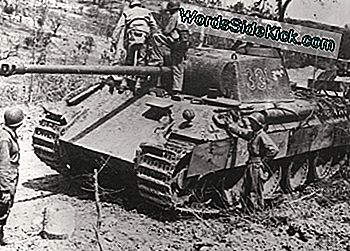 Truppen der US-Armee untersuchen einen Panzerkampfwagen V Panther, der in Italien außer Gefecht gesetzt wurde.